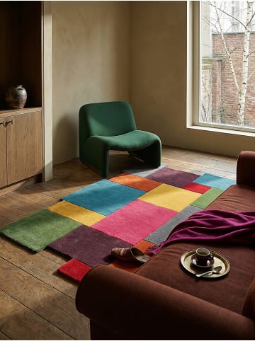 KADIMA DESIGN Wollteppich Kurzflor HALLEIN Geometrisch Abstrakt Naturfaser in Multi