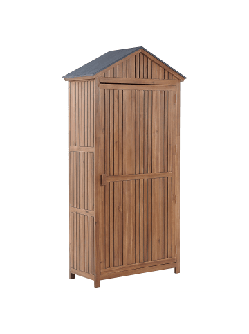 Beliani Gartenschrank SAVOCA in Braun/Grau - (W) 100 x (H) 200 x (L) 40 cm