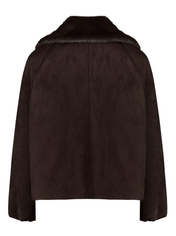 Zero Outdoorjacke mit Kunstfellkragen in Chocolate Plum