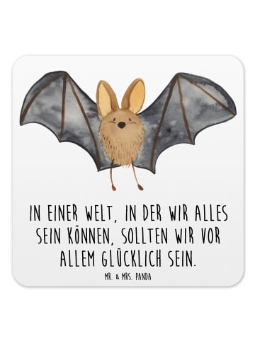 Mr. & Mrs. Panda Glasuntersetzer Fledermaus Flügel mit Spruch in Weiß