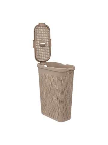 5five Simply Smart Wäschekorb aus Kunststoff, 40 l in Beige, (B) 26,5 x (H) 60,5 x (L) 46,4 cm