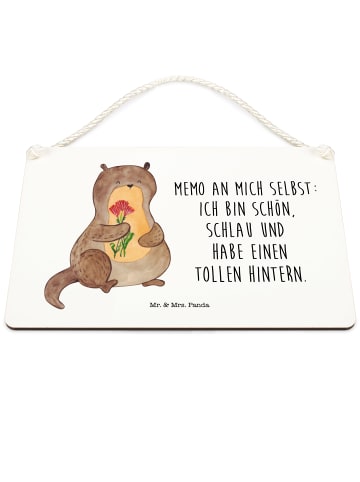 Mr. & Mrs. Panda Türschild Otter Blumenstrauß mit Spruch in Transparent