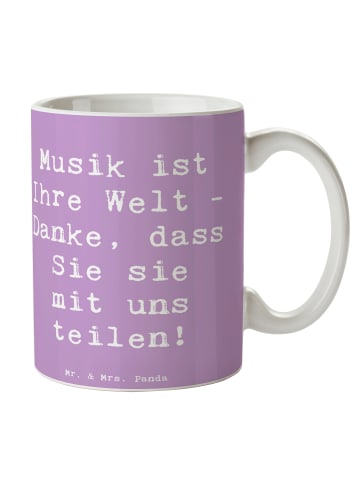 Mr. & Mrs. Panda Tasse mit Spruch Spruch Musiklehrer Danke mit S... in Lavendeltraum