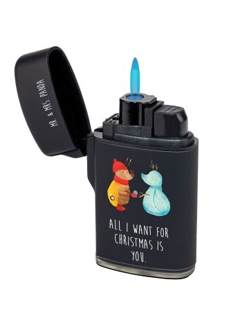 Mr. & Mrs. Panda anzünder Nachtfalter Schneemann mit Spruch in Schwarz