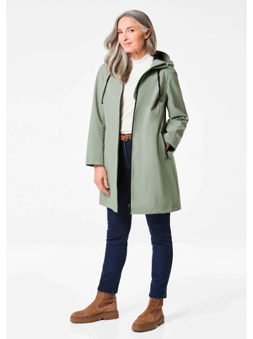 GOLDNER Wetterfeste Regenjacke mit Kapuze in graugrün