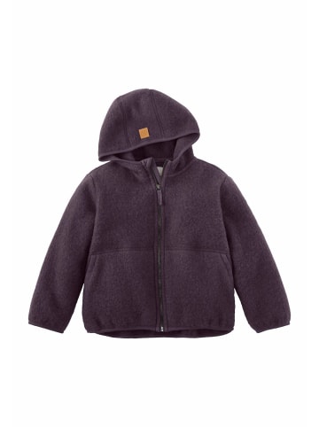 Hessnatur Wollfleece Jacke in dunkle traube