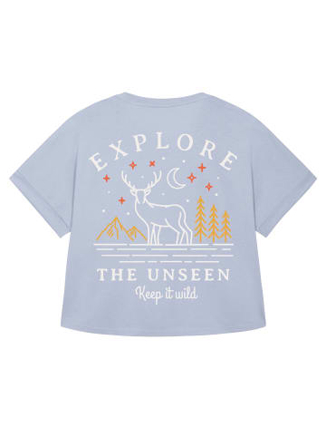 wat? Apparel T-Shirt Explore the unseen, keep wild in Serene Blue