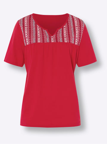 Sieh an! Tunikashirt in erdbeere-ecru-bedruckt