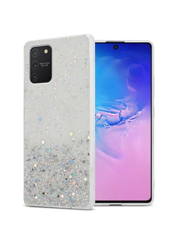 cadorabo Hülle für Samsung Galaxy A91/S10 LITE/M80s in Transparent mit Glitter