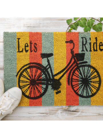 relaxdays Fußmatte "Fahrrad" in Bunt - (B)60 x (T)40 cm