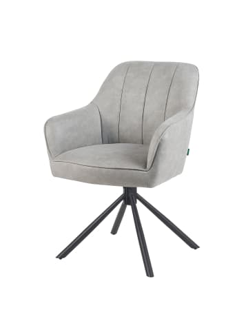DUBI Möbel 2er-Set: Drehstuhl Mika-Piet in Hellgrau - (B)60 x (H)87 x  (T)65 cm