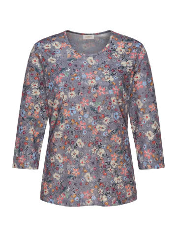 GOLDNER Kurzgröße:  Druckshirt Raffiniertes Druckshirt mit 3/4-Arm in grau / bunt