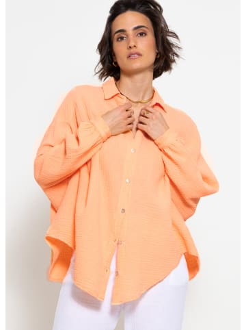 SASSYCLASSY Oversize Musselin Bluse in Peach