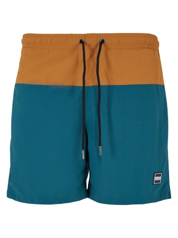 Urban Classics Badeshorts in teal/toffee