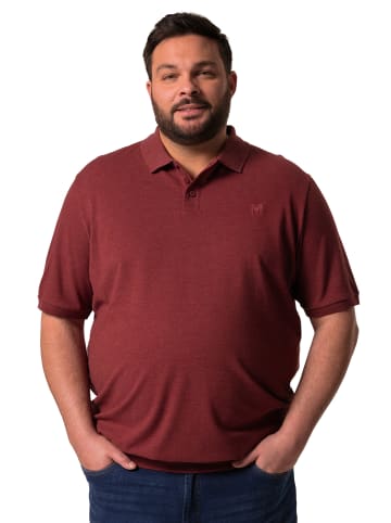Men Plus Poloshirt in kupfer braun