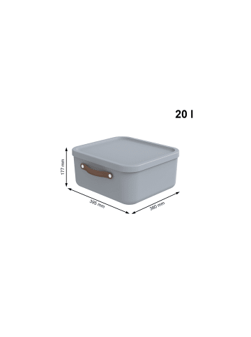 Rotho 2er-Set Kiste mit Deckel Maloja 20l in Misty blue