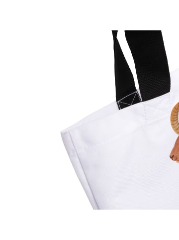 Mr. & Mrs. Panda Tote Bag Sternzeichen Steinbock mit Spruch in Weiß