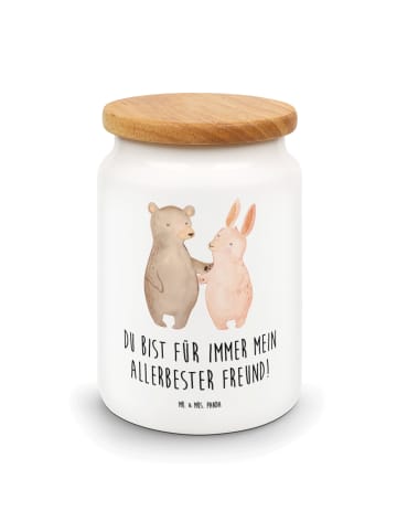 Mr. & Mrs. Panda zuckerdose Bär und Hase Umarmen mit Spruch in Weiß