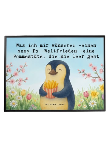 Mr. & Mrs. Panda Schreibtischunterlage Pinguin Frühling Pommes D... in Weiß