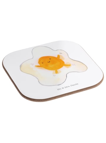 Mr. & Mrs. Panda Untersetzer Spiegelei Ei ohne Spruch in Weiß