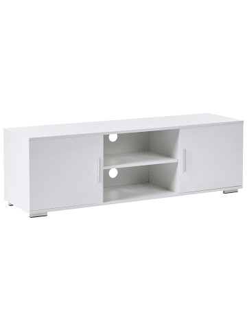 Beliani TV-Möbel CHILLIWACK in Weiß/Grau - (W) 140 x (H) 42 x (L) 40 cm