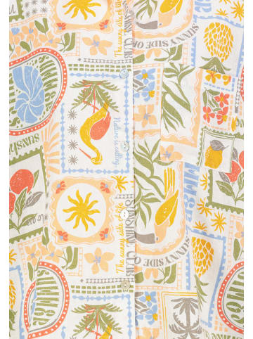 Eight2Nine Kurzarm Bluse Knopfleiste Rundhalsausschnitt in Weiß