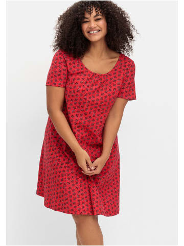 sheego Jerseykleid in beere gemustert