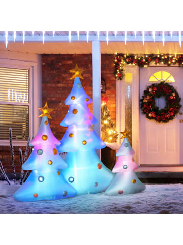 HOMCOM Aufblasbarer Weihnachtsbaum-239L x 77B x 210H cm-Mehrfarbig