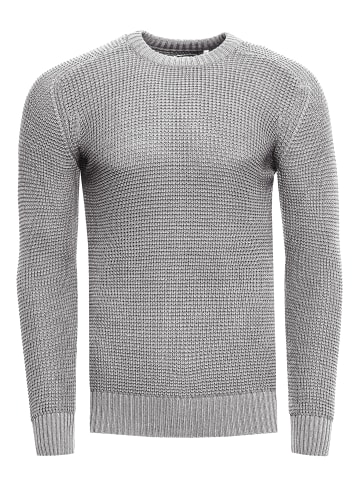 Rusty Neal Grobstrick Slim Fit Rundhals-Pullover in Grau