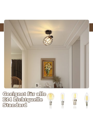 ZMH Deckenleuchte in Schwarz 1-flammige E14 Kristall schwenkbar Deckenstrahler