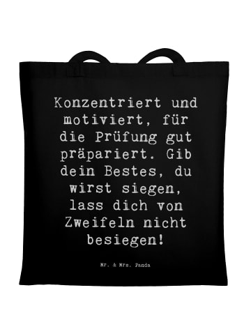 Mr. & Mrs. Panda Schultertasche Spruch Prüfungen bestehen mit Sp... in Schwarz