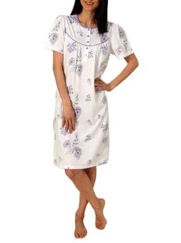 NORMANN kurzarm Nachthemd Design Knopfleiste am Hals - 85447 in lila