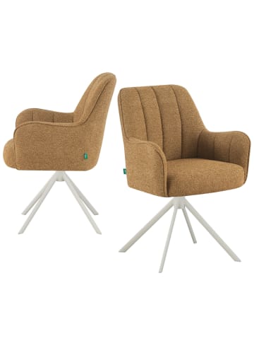 DUBI Möbel 2er-Set: Drehstuhl THOMAS-ZURI in Senfgelb - (B)58 x (H)88 x  (T)62 cm