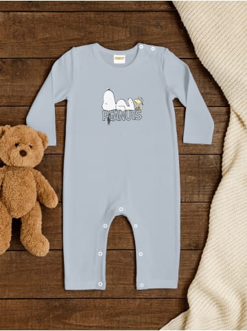 Snoopy Peanuts Snoopy Baby Strampler Overall Einteiler Langarm in blau