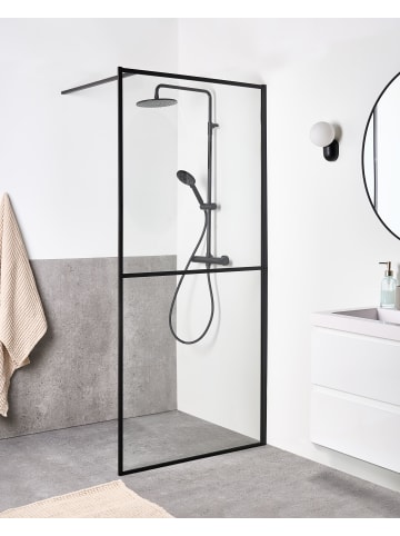 Beliani Duschwand ACULEO in Schwarz - (W) 90 x (H) 195 cm