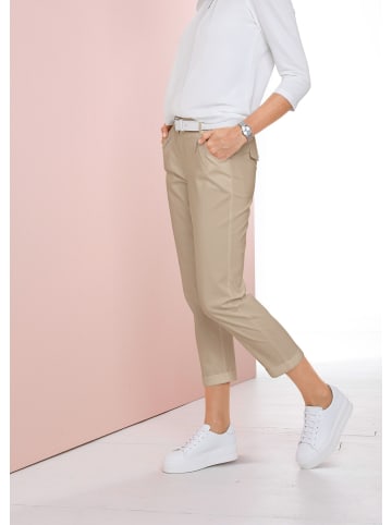 GOLDNER Lässige Chinohose mit weichem Peach-Finish in sand