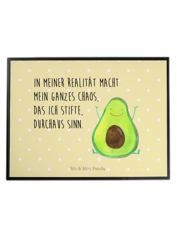 Mr. & Mrs. Panda Schreibtischunterlage Avocado Glücklich mit Spruch in Gelb Pastell
