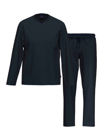 Ammann Schlafanzug Langarm Cotton in Dunkelblau