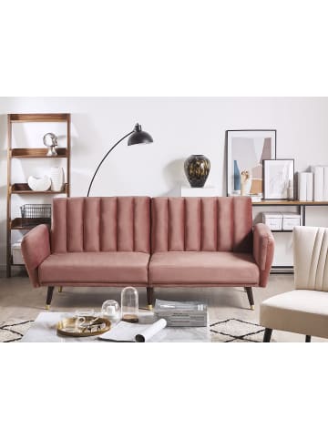 Beliani Schlafsofa VIMMERBY in Rosa - (W) 212 x (H) 90 x (L) 80 cm