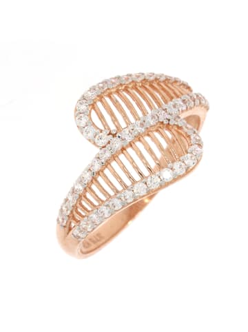 Luxxos Ring "mit Zirkonia aus 375 Roségold" in Roségold