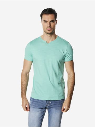 KOROSHI Basic baumwolle henley t-shirt in grun