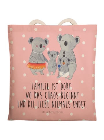 Mr. & Mrs. Panda Einkaufstasche Koala Familie mit Spruch in Rot Pastell