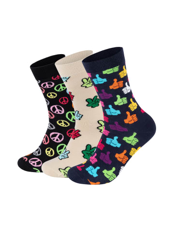 Happy Socks Socken 3-Pack Peace-Victory Sign-Thumbs Up Socks in multi_coloured