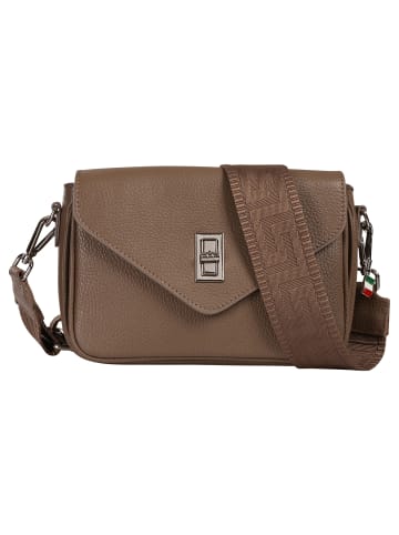 Florence Florence Umhängetasche Leder taupe, beige ca. 22cm