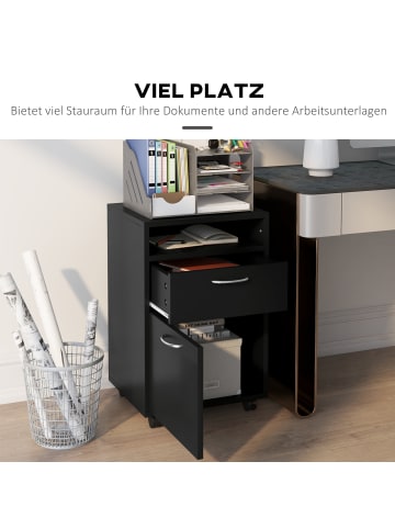 HOMCOM Aktenschrank in Schwarz 40L x 35B x 60H cm