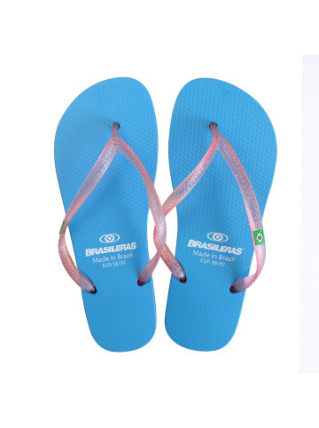 Brasileras Zehentrenner "Classic Combi Pearl W" in Hellblau/Pink