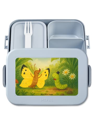 Mr. & Mrs. Panda Bentobox Raupe Schmetterling Design ohne Spruch in Blau Pastell