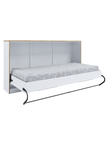 VCM  Schrankbett, Wandklappbett Lattenrost 90x200 cm in Weiß