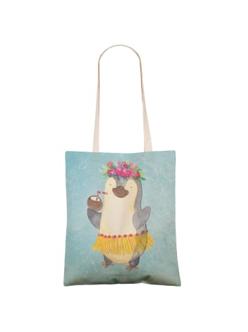 Mr. & Mrs. Panda Tote Bag Pinguin Kokosnuss ohne Spruch in Eisblau
