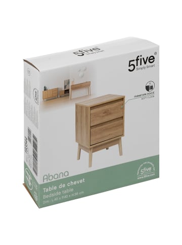 5five Simply Smart Nachtkommode ABANA, 2 Schubladen in Braun, 40 x 40 x 56 cm